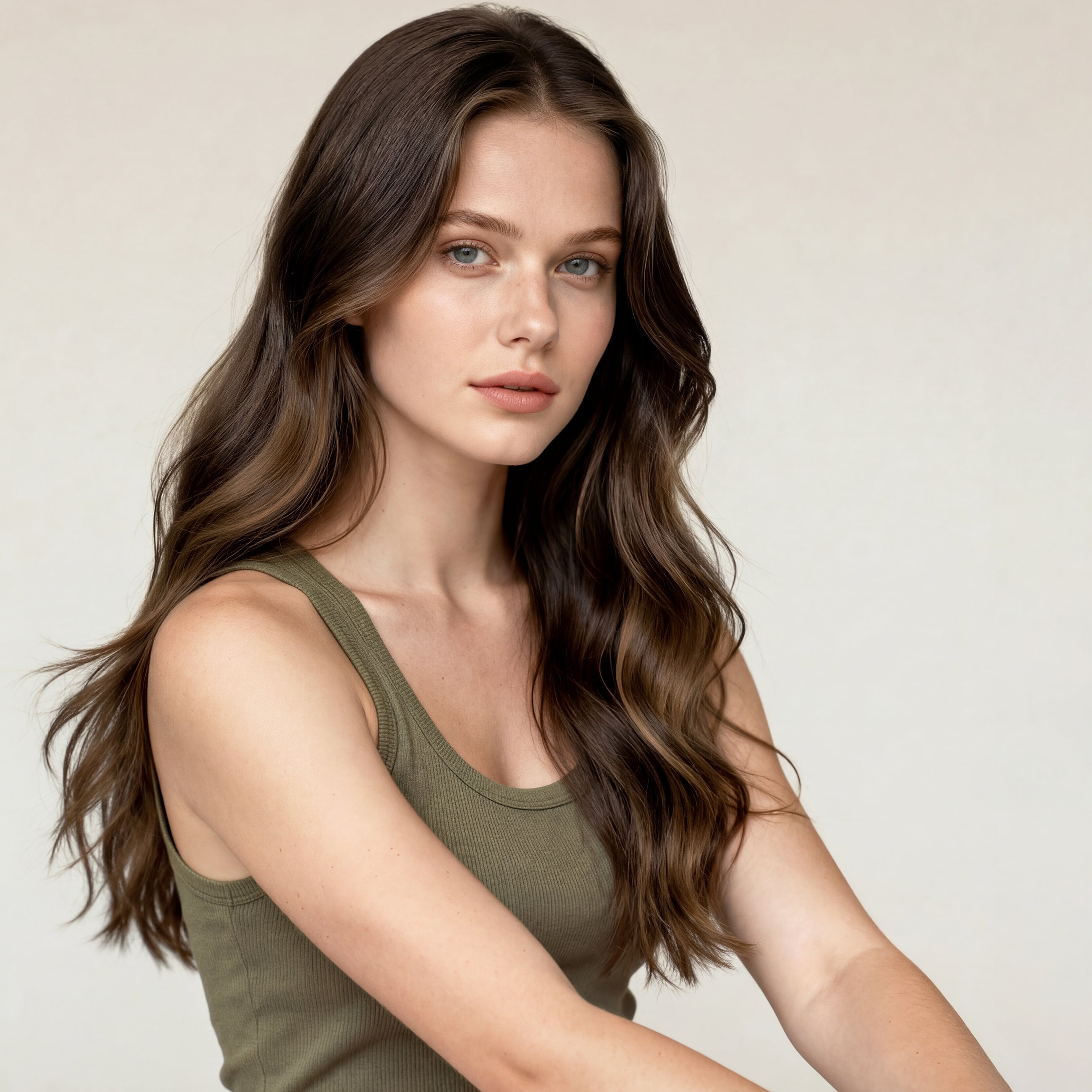 Invisible weft - Dark Chocolate Brown Balayage 1A+4