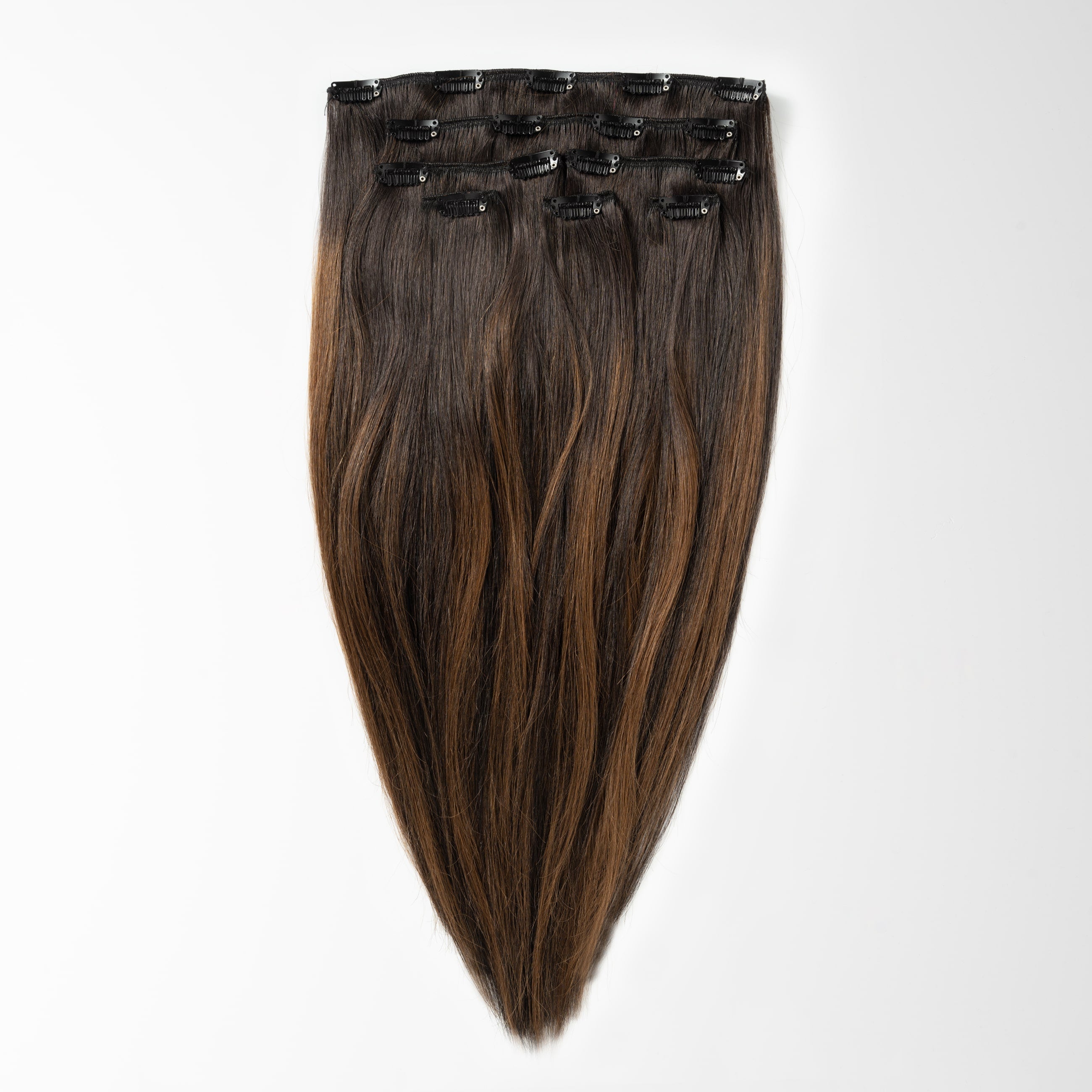 Clip in - Dark Chocolate Brown Balayage 1A+4