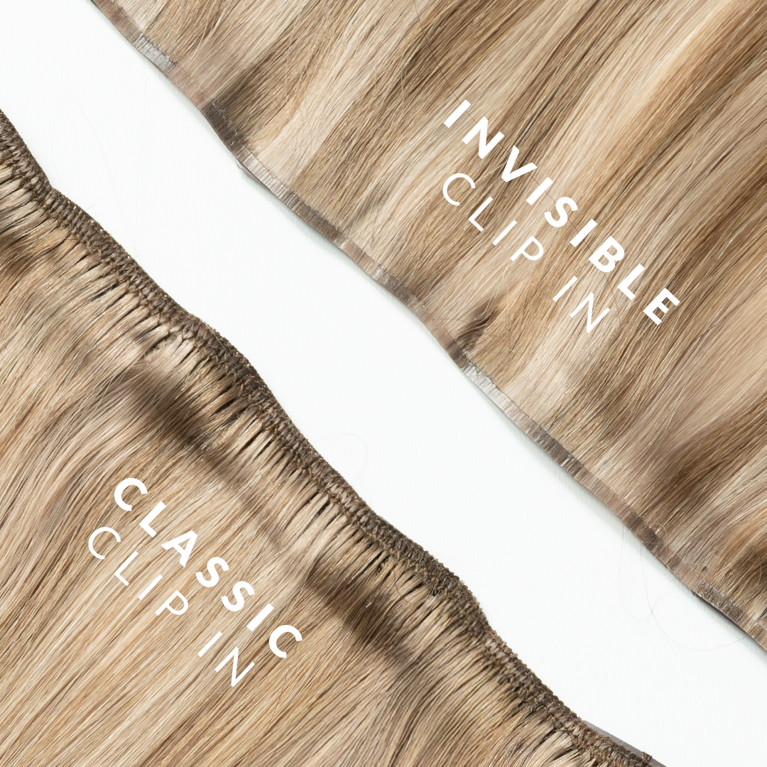 Invisible Clip In - Dark Chocolate Brown Balayage 1A+4