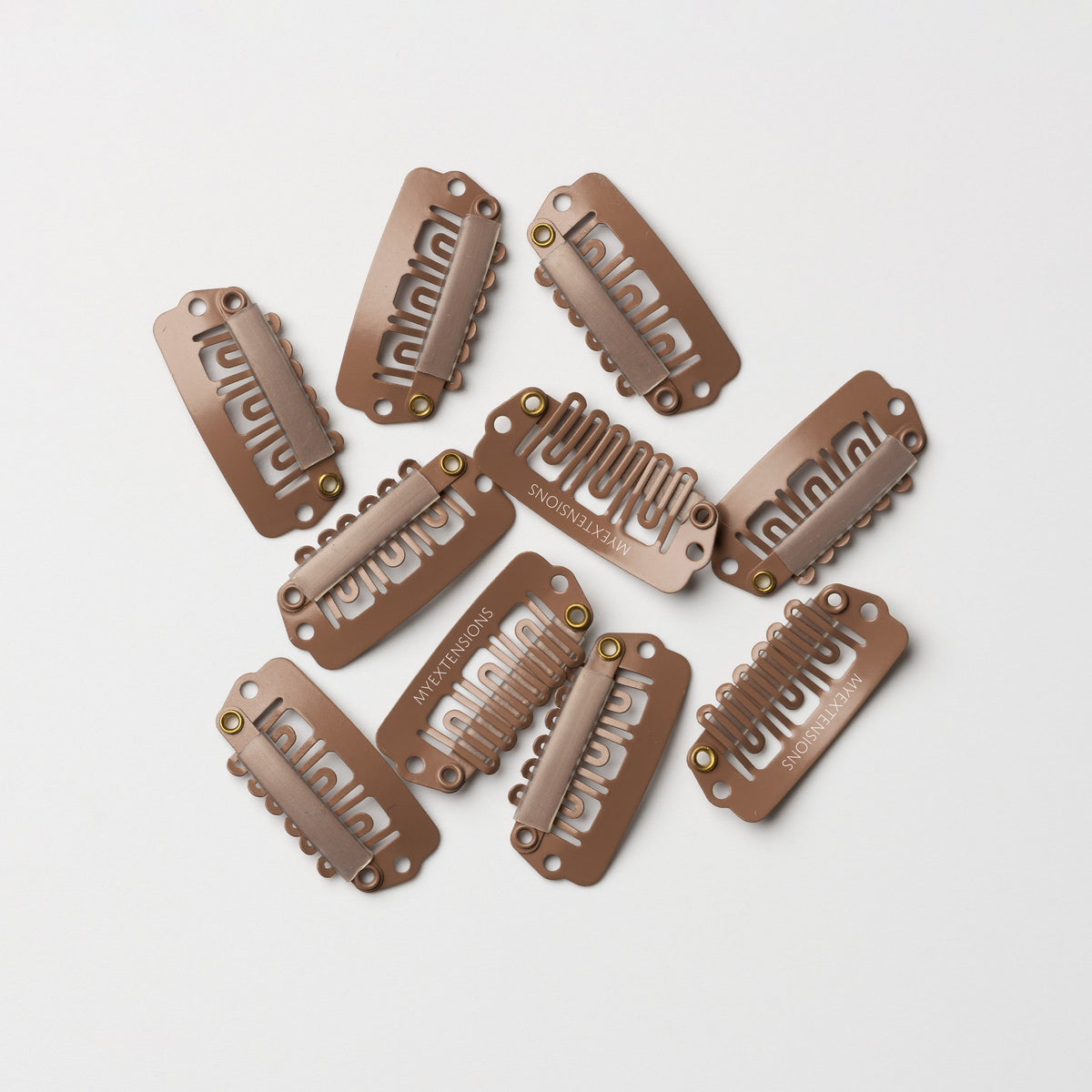 Ersatz Clips für Extensions - 10 Stück - Braun