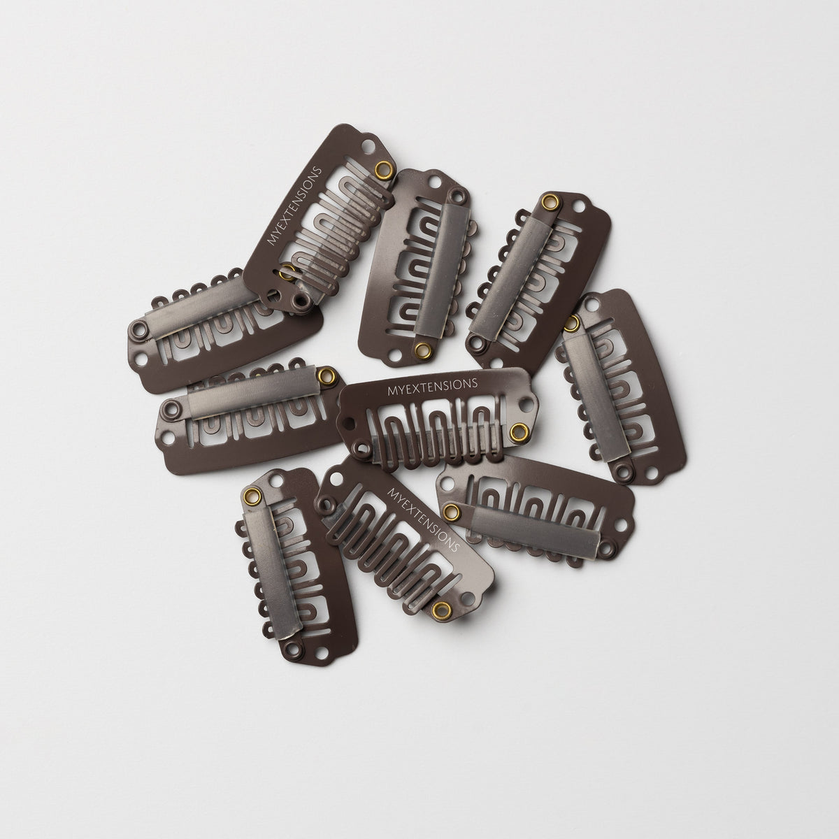 Ersatz Clips für Extensions - 10 Stück - Dunkelbraun