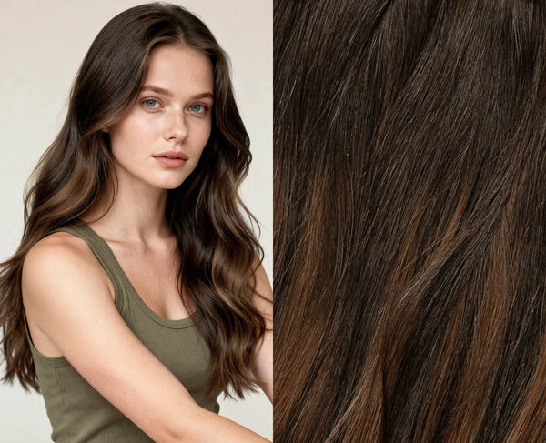 Dark Chocolate Brown Balayage 1A+4