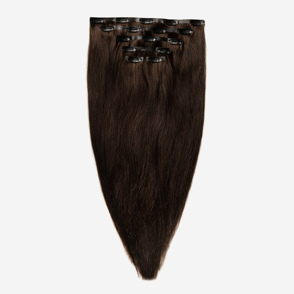 Invisible Clip In - Dark Chocolate Brown Balayage 1A+4
