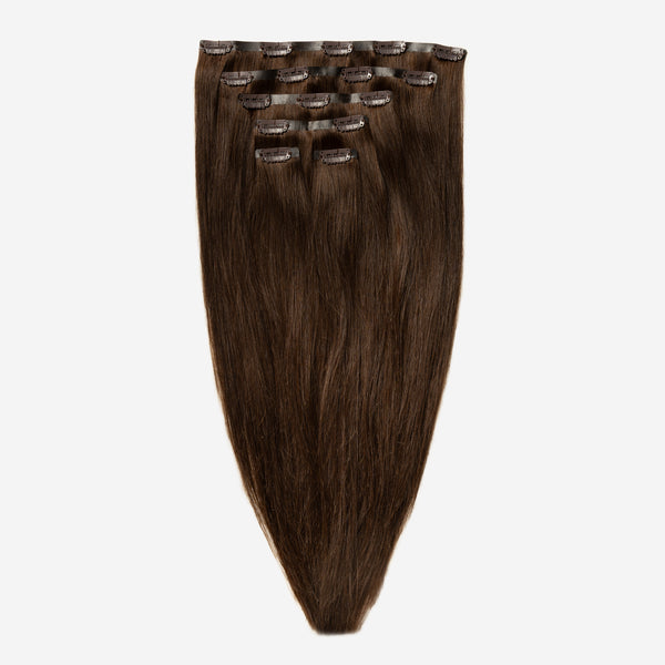 Invisible Clip In - Dark Chocolate Brown Balayage 1A+4