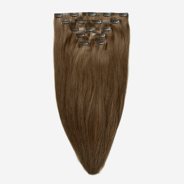 Invisible Clip In - Dark Chocolate Brown Balayage 1A+4