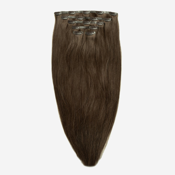 Invisible Clip In - Dark Chocolate Brown Balayage 1A+4