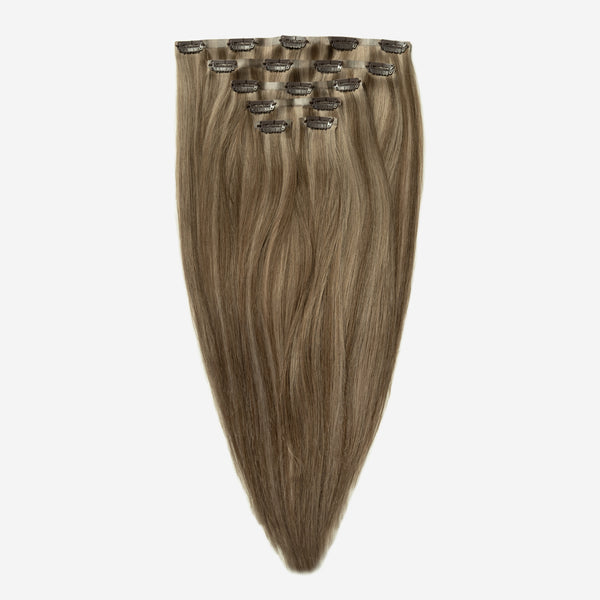 Invisible Clip In - Dark Chocolate Brown Balayage 1A+4