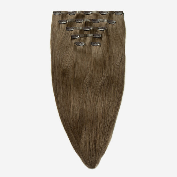 Invisible Clip In - Dark Chocolate Brown Balayage 1A+4