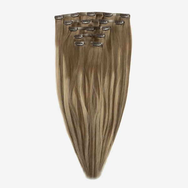 Invisible Clip In - Dark Chocolate Brown Balayage 1A+4