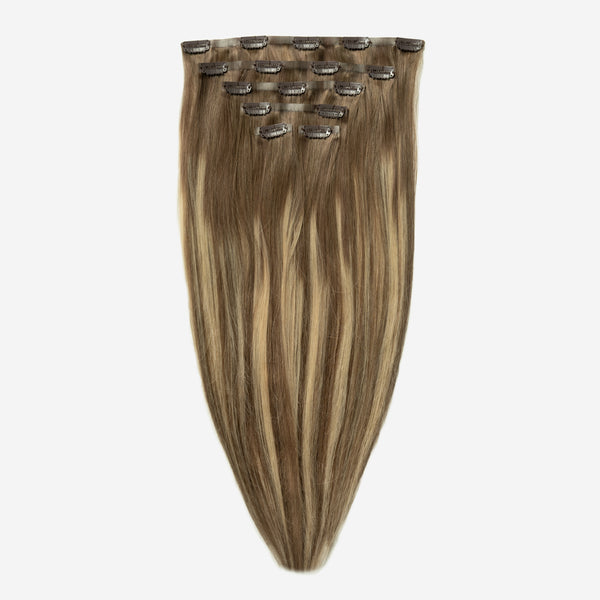 Invisible Clip In - Dark Chocolate Brown Balayage 1A+4