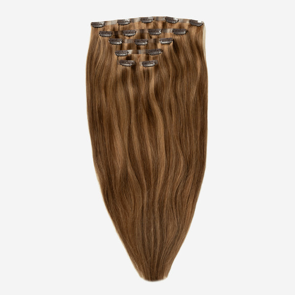 Invisible Clip In - Dark Chocolate Brown Balayage 1A+4