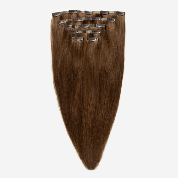 Invisible Clip In - Dark Chocolate Brown Balayage 1A+4