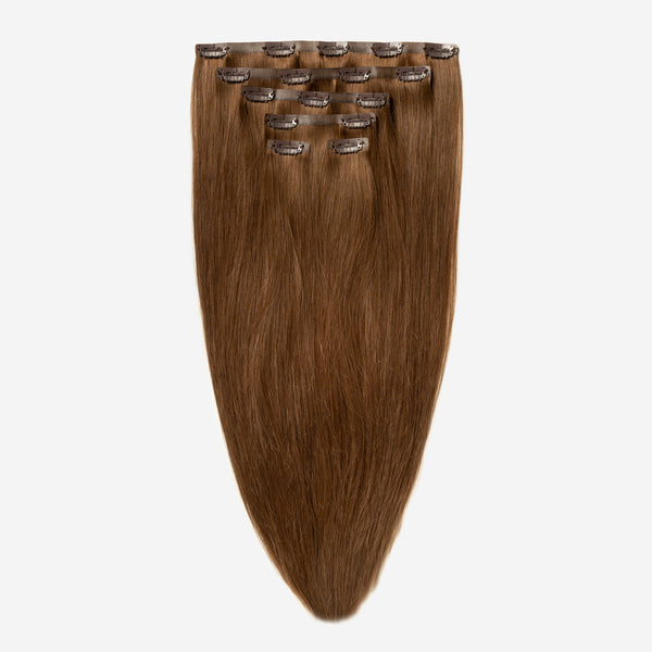 Invisible Clip In - Dark Chocolate Brown Balayage 1A+4